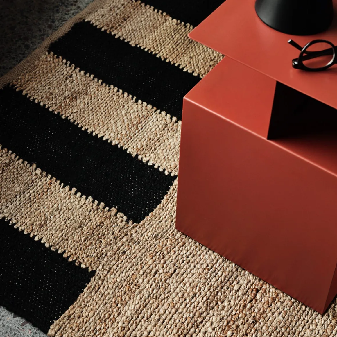 Matta Jute 170x240cm Natur/Svart