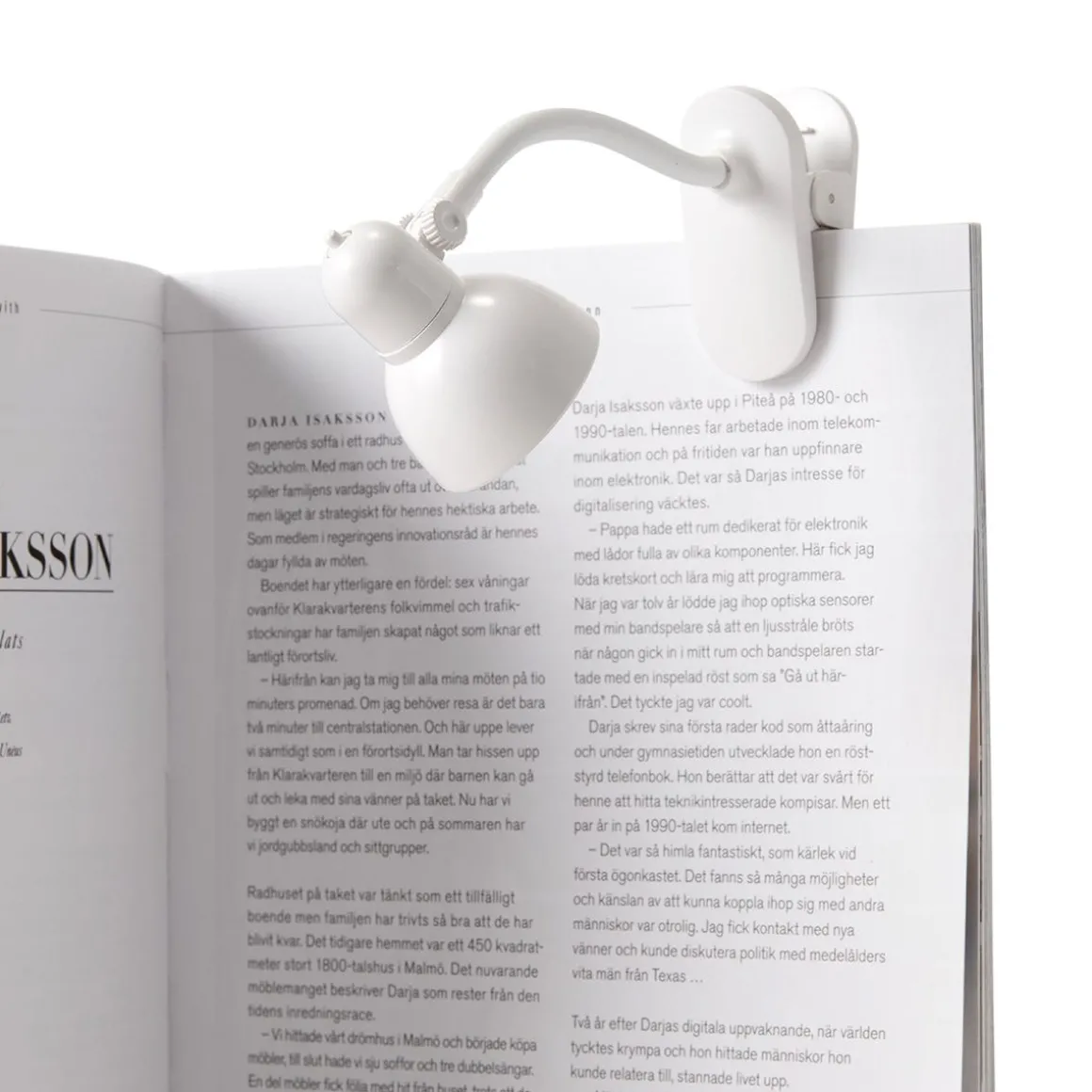 Mini Läslampa Klämma 3x15cm Vit