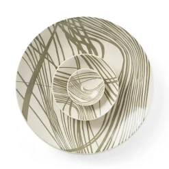 Serveringsskål Lines 9cm Stengods Grön