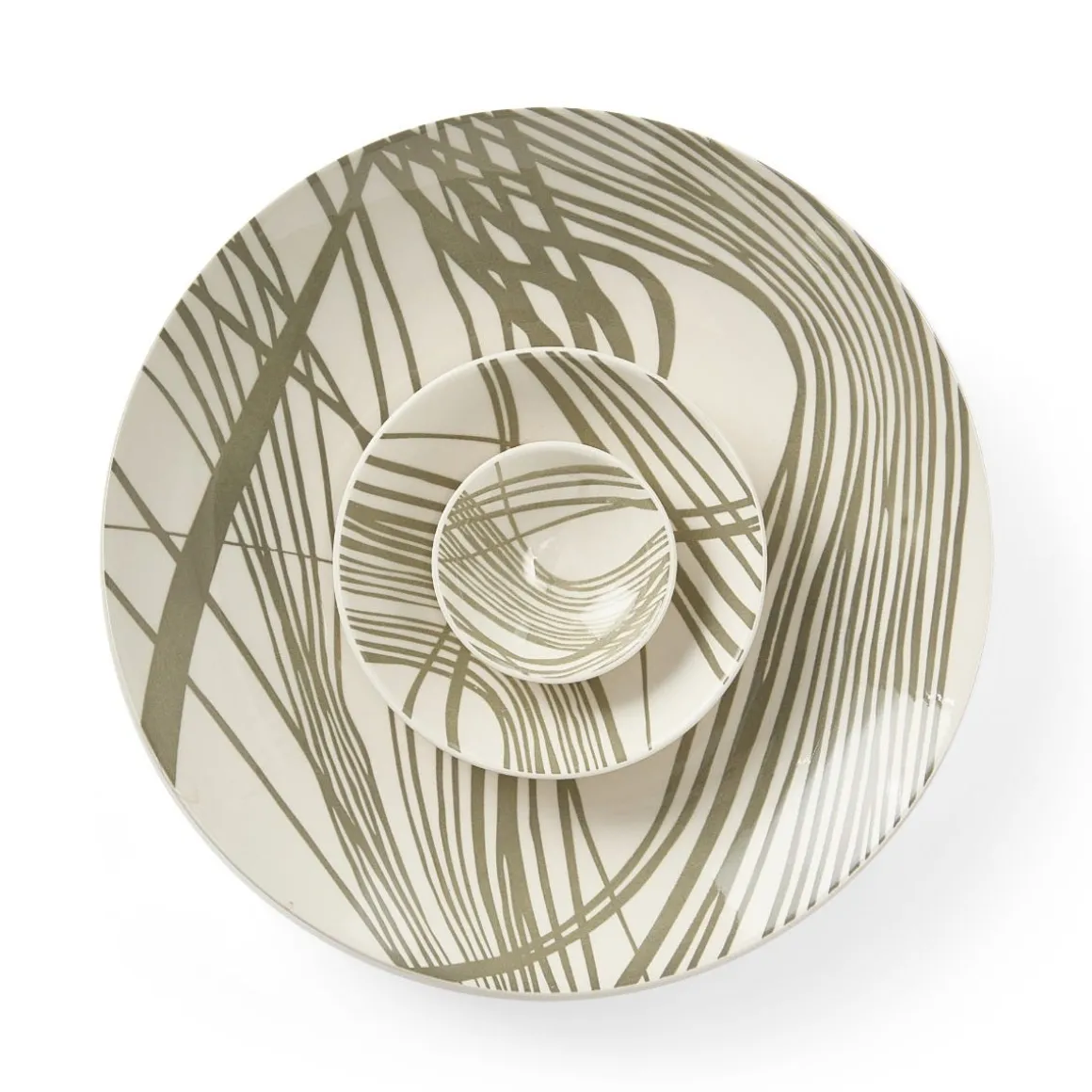 Serveringsskål Lines 9cm Stengods Grön