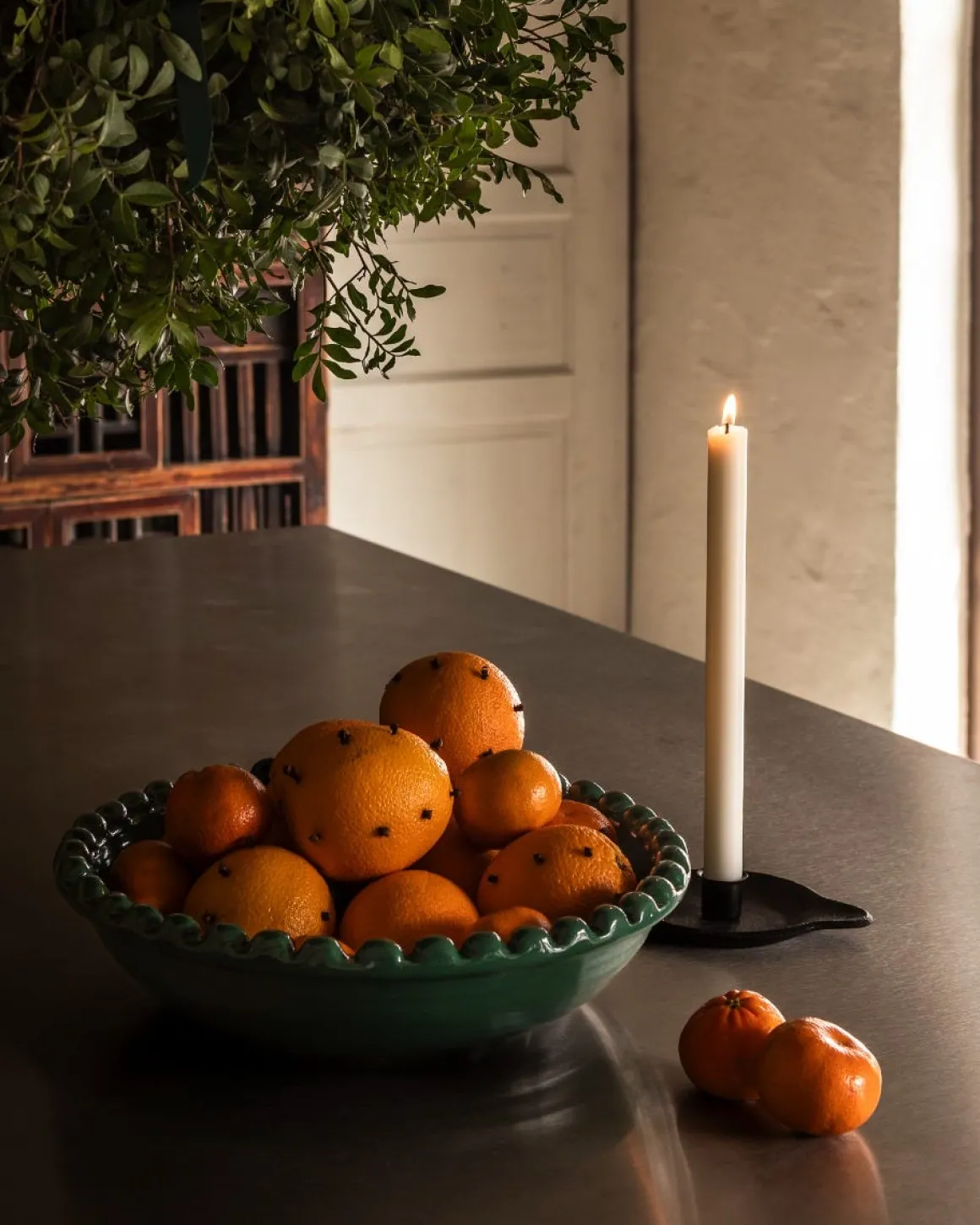 Skål Knots 31cm Stengods Grön