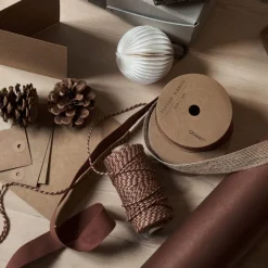 Snöre Bomull 60m Röd/Natur