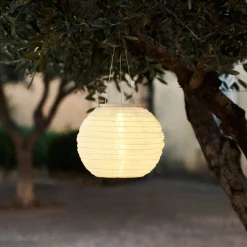 Solcellspendel Boll 25cm Vit