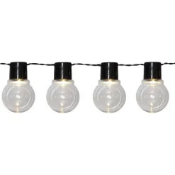 Solcellsslinga 10 LED 1,8m Svart