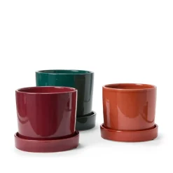 Stengodskruka/Fat 17,5cm Glaserad Vinröd