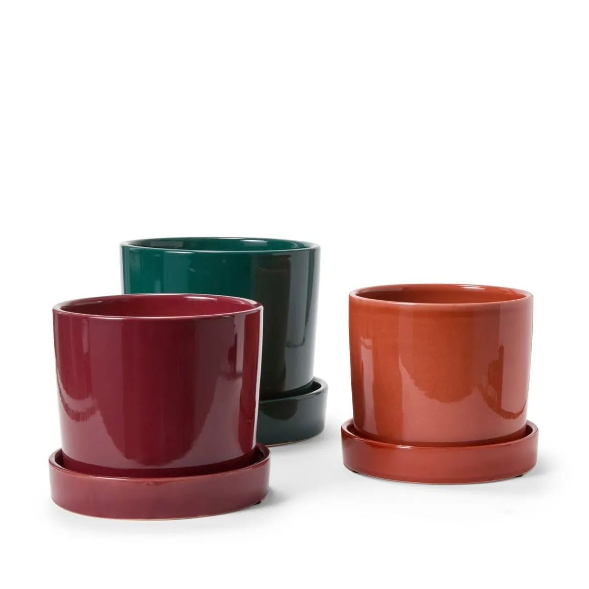 Stengodskruka/Fat 17,5cm Glaserad Vinröd