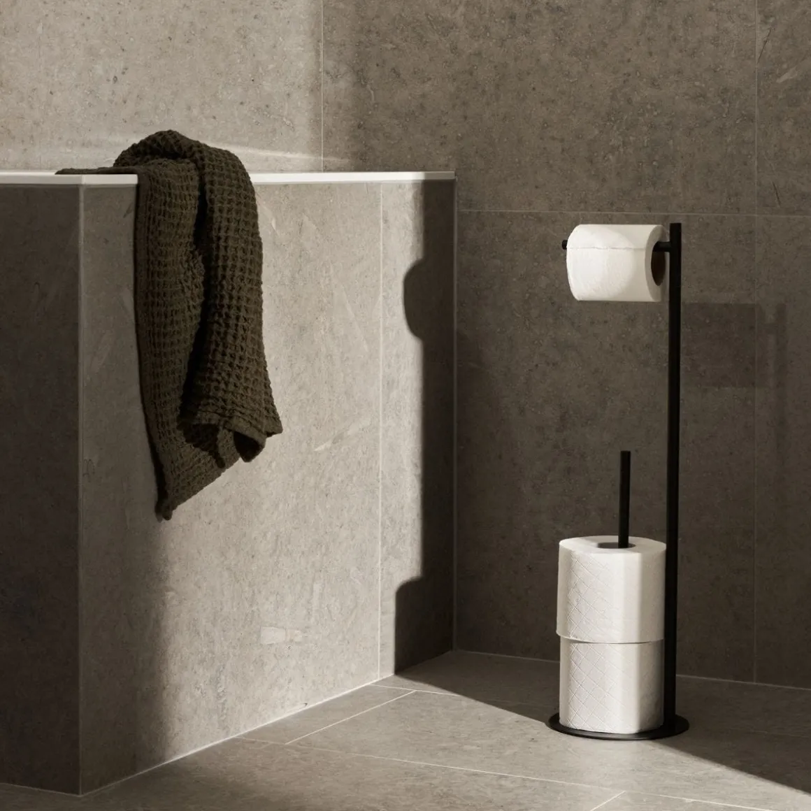 Toalettpappershållare Stående Svart