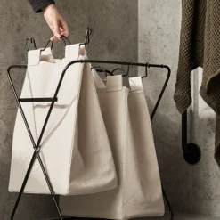 Tvättkorg Noa Metall/Kanvas 2 tvättpåsar