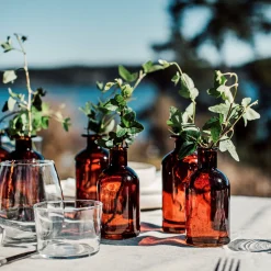 Vas Stickling Hög 12x5,7cm Amber