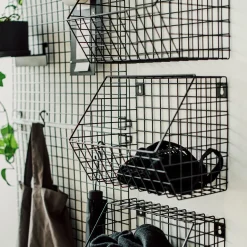 Väggkorg Rutnät 22x30cm Svart