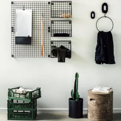 Väggkorg Rutnät 22x30cm Svart