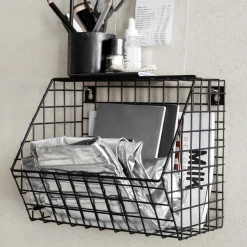Väggkorg Rutnät 22x30cm Svart